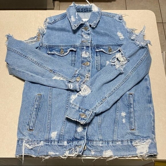 Zara Trafaluc Denimwear Distressed Jacket size Small - Picture 12 of 15